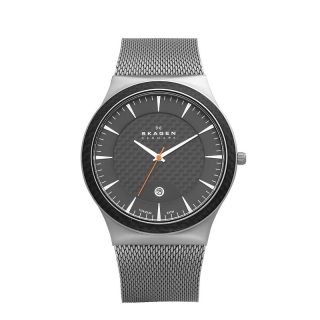 113 3186 skagen men s black dial titianium mesh bracelet watch rating