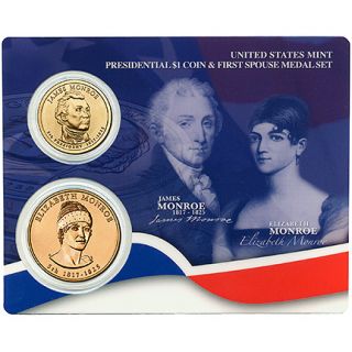 Presidential $1 Coin & First Spouse Medal Set – James Monroe (XN2