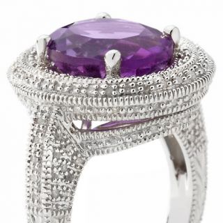 Ramona Singer 4.52ct Amethyst and Diamond Sterling Silver Oval Ring at