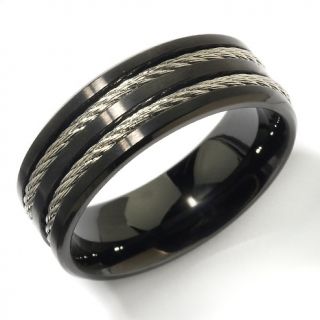 115 863 men s stainless steel 2 tone cable 2mm band ring note customer