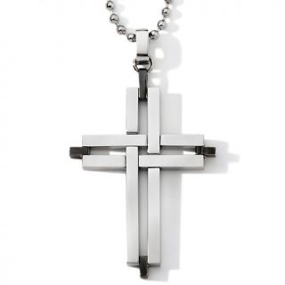 117 675 men s 2 tone stainless steel cross pendant with 24 chain note