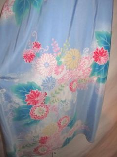 Natori Sz M Gown Nightgown Sleepwear Spagetti Straps Blue Pink Floral