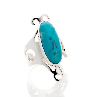 Mine Finds by Jay King Elongated Turquoise and Sterling Silver Swirl