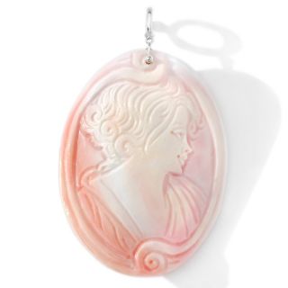 Italy Cameo by M+M Scognamiglio® 80mm Pink Conch Large Oval Lady&quo