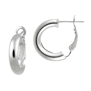 111 3248 sterling silver set of polished clutchless hoop earrings 3 4