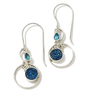 Sajen Sajen Silver by Marianna and Richard Jacobs Steel Blue Drusy and