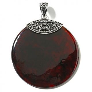 131 186 age of amber age of amber cherry amber round disc pendant note