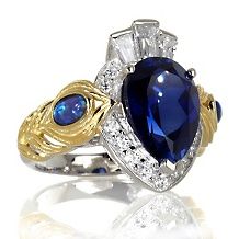 xavier 5 06ct absolute sapphire and opal peacock ring $ 119 95