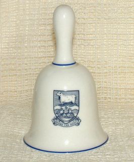 Wedgwood Bone China Table Bell with Falkland Islands Crested Coat of