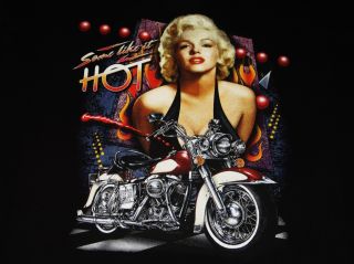 Some Like It Hot T Shirt Marilyn Monroe Biker Bike Motorcycle Ride