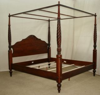 Ethan Allen British Classics Montego King Size Canopy Poster Bed