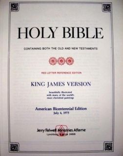  Bible American Bicentennial Edition 1776 1976 Jerry Falwell Ministries