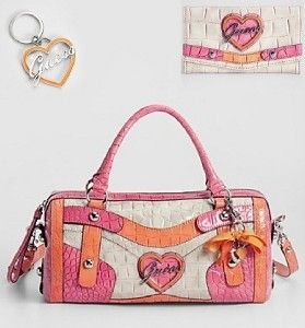 new guess elma box handbag satchel wallet keychain