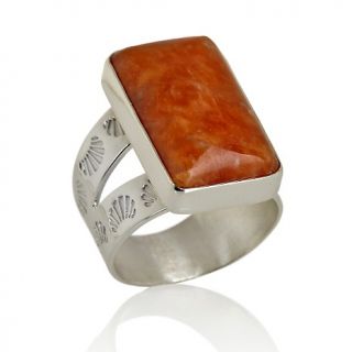 Jay King South African Orange Stone North/South Ring