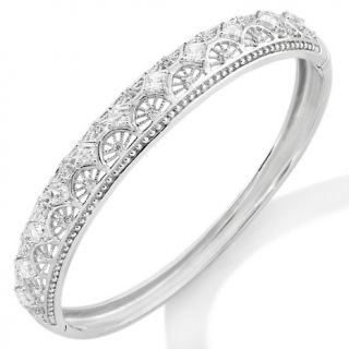 135 880 absolute 2 99ct princess cut openwork hinged bangle bracelet