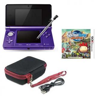 3DS Purple System Bundle with Scribblenauts Unlimited Game and Battery