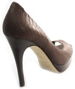 Via Spiga Womens Chocolate Brown Elora Platform Peep Toe Pump Shoe Sz