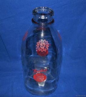 Vintage Half Gallon Red Bordens Elsie Cow Glass Milk Bottle