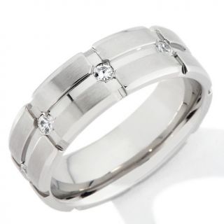 150 792 men s stainless steel crisscross grooved eternity 7mm wedding