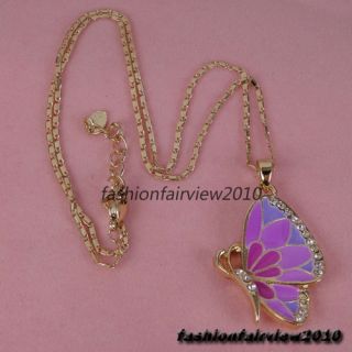 Colorful Butterfly Swarovski Crystal Dangle Earrings Necklace Jewelry
