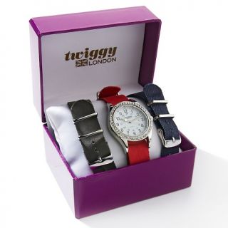 147 238 twiggy london twiggy london interchangeable fabric strap watch