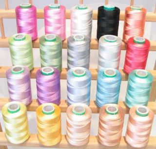 Large 20 Rayon Machine Embroidery Threads for Brother Janome Machine