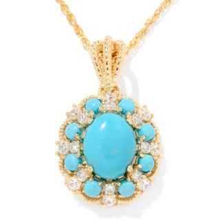 158 378 absolute xavier absolute oval turquoise frame enhancer pendant