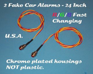 Fake Car Alarm LED Light Chrome R G B Flashing 12V 24V Blink Blinking