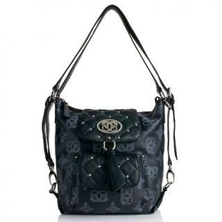 146 482 sharif sharif signature print 4 in 1 bag with leather trim