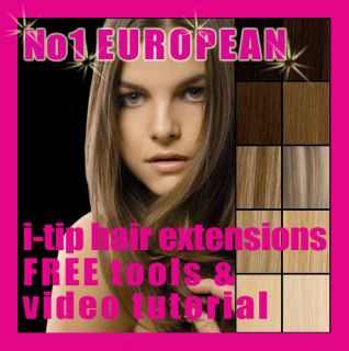 MICRO BEAD No1 EUROPEAN REMY i tip HUMAN HAIR EXTENSIONS FREE FACE