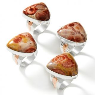 Jay King Triangular Mexican Rainbow Stone Sterling Silver and Copper