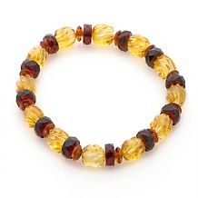 Age of Amber Carved Multi Shaped and Multicolor Amber 7 3/4 Stretch