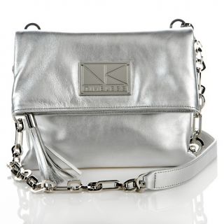 Timeless by Naeem Khan Foldover Leather Crossbody Bag at