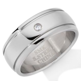 152 620 stainless steel 8mm wedding band with cz accent note customer