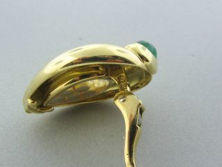 Estate Chopard 18K Gold Diamond Emerald Earrings