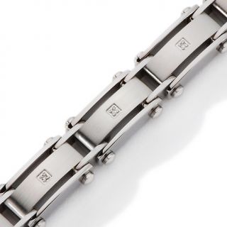 159 613 men s 0 06ct diamond accented stainless steel kidney bean link