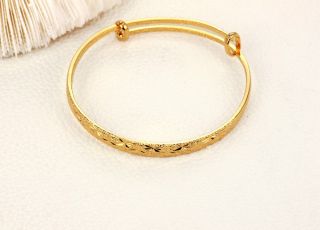 Fashion 18K Gold Plated Bracelet No Fade Bangle Wedding Adjustable