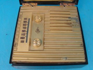 Emerson 570 Jewelry Box Portable Antique Mini Tube Radio Black Cabinet