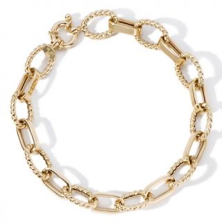 158 512 14k yellow gold textured oval link 7 1 2 bracelet rating be