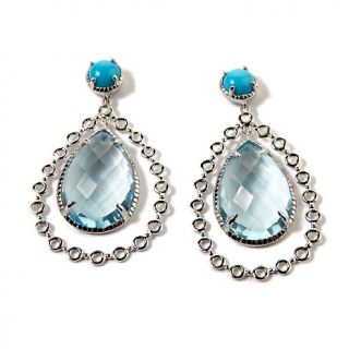 Jewelry Earrings Drop Heritage Gems Turquoise and Sky Blue Topaz