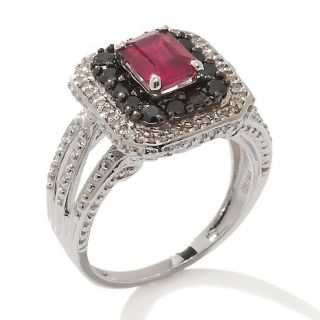 164 588 2 12ct ruby black spinel and diamond sterling silver ring note