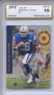 1994 Classic C3 Marshall Faulk MGS 10 Rookie Collectors