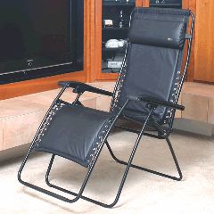 Faulkner Zero Gravity Chair Memory Foam Black Leather