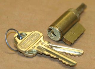 Schlage Everest door lock C123 cylinder for deadbolt w/ 2 keys, gold