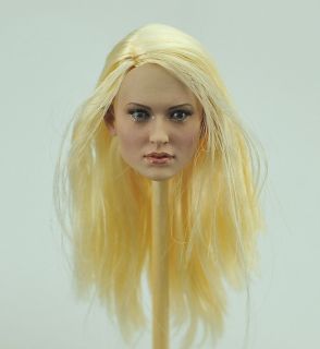 Custom 1 6 Emily Browning female girl HEAD SCULPT Blonde rooted Hair