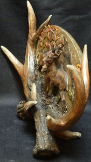 Afternoon of A Fawn Deer Relief Statue Figure L 14