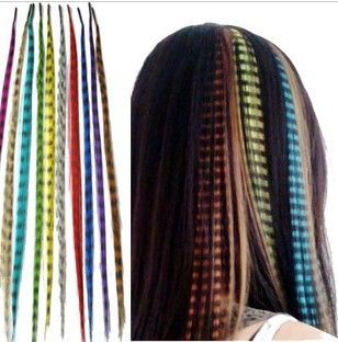 Pick 16 Grizzly Synthetic Feather Hair Extension Hot Sale for Party