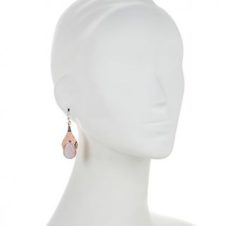 Jay King Pear Shaped Pink Opal Copper Drop Earrings