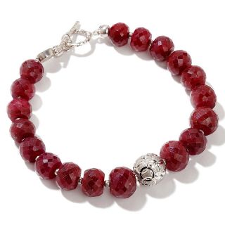 179 707 colleen lopez ruby and sterling silver bead 7 1 2 bracelet