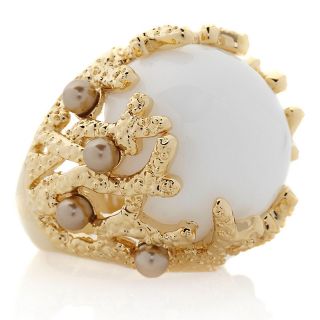 191 622 judith light simulated white agate coral design ring rating 5